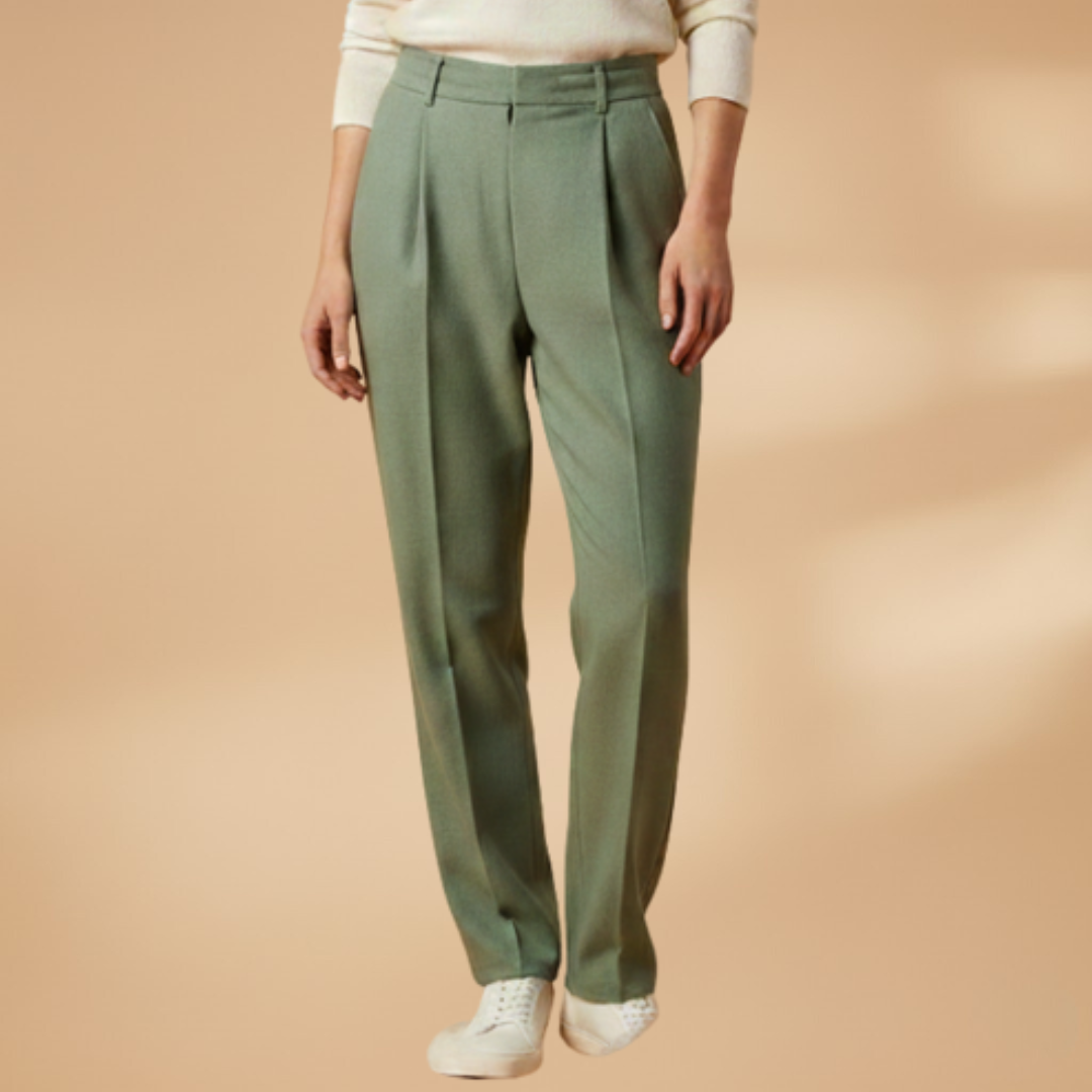 Stylish Women's Trousers with Elasticated Waistband for Summer Wear 0