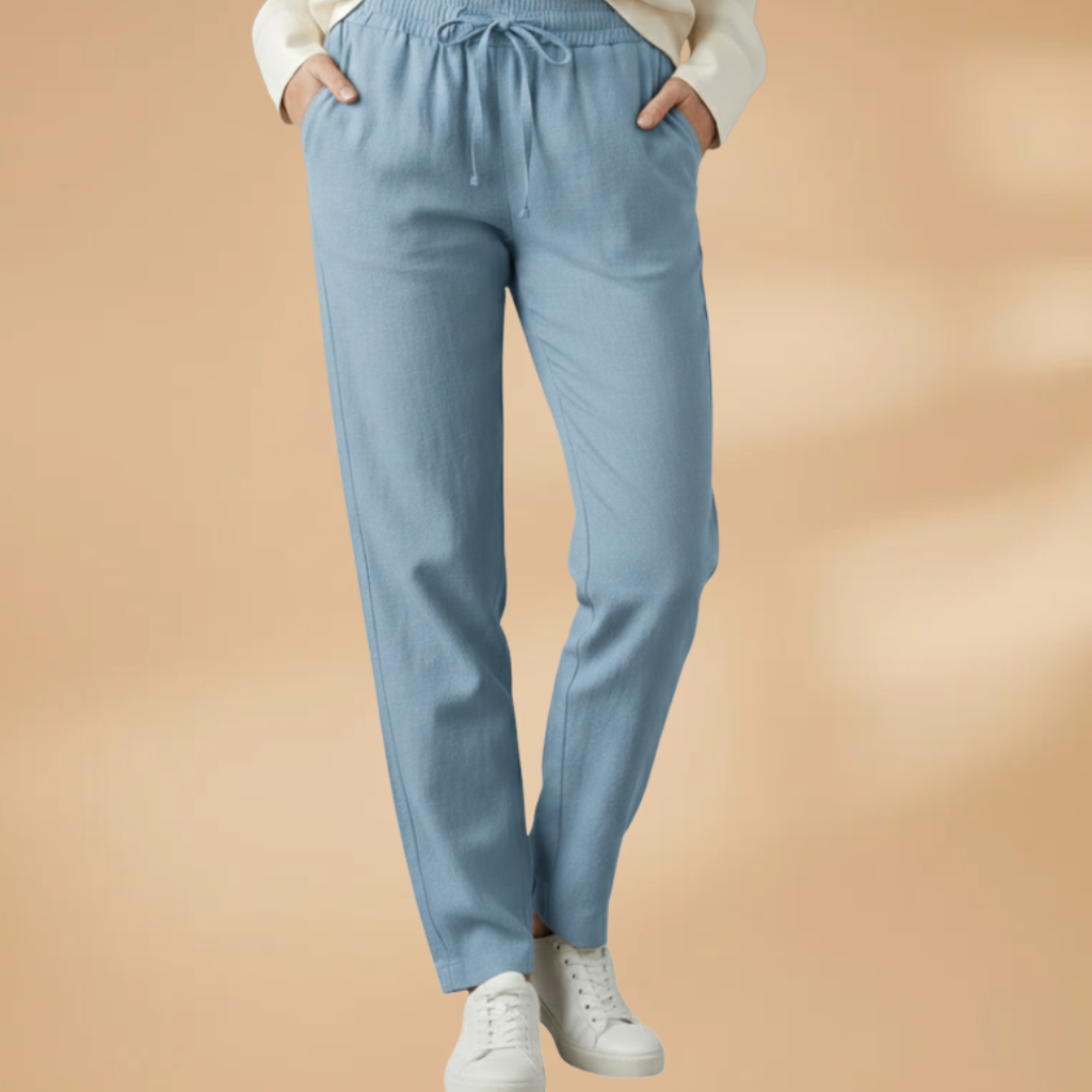 Stylish Women's Wide Leg Trousers with Pockets and Elastic Waistband 13