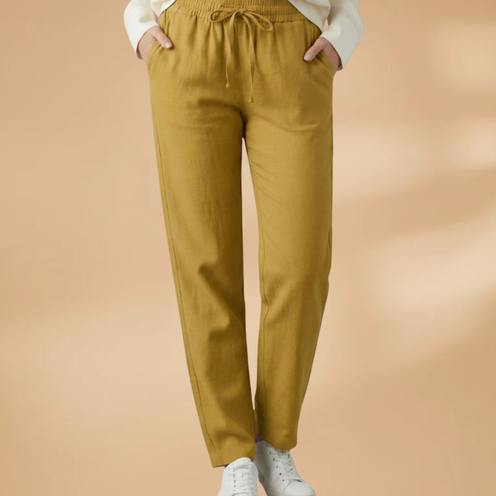 Stylish Women's Wide Leg Trousers with Pockets and Elastic Waistband 14