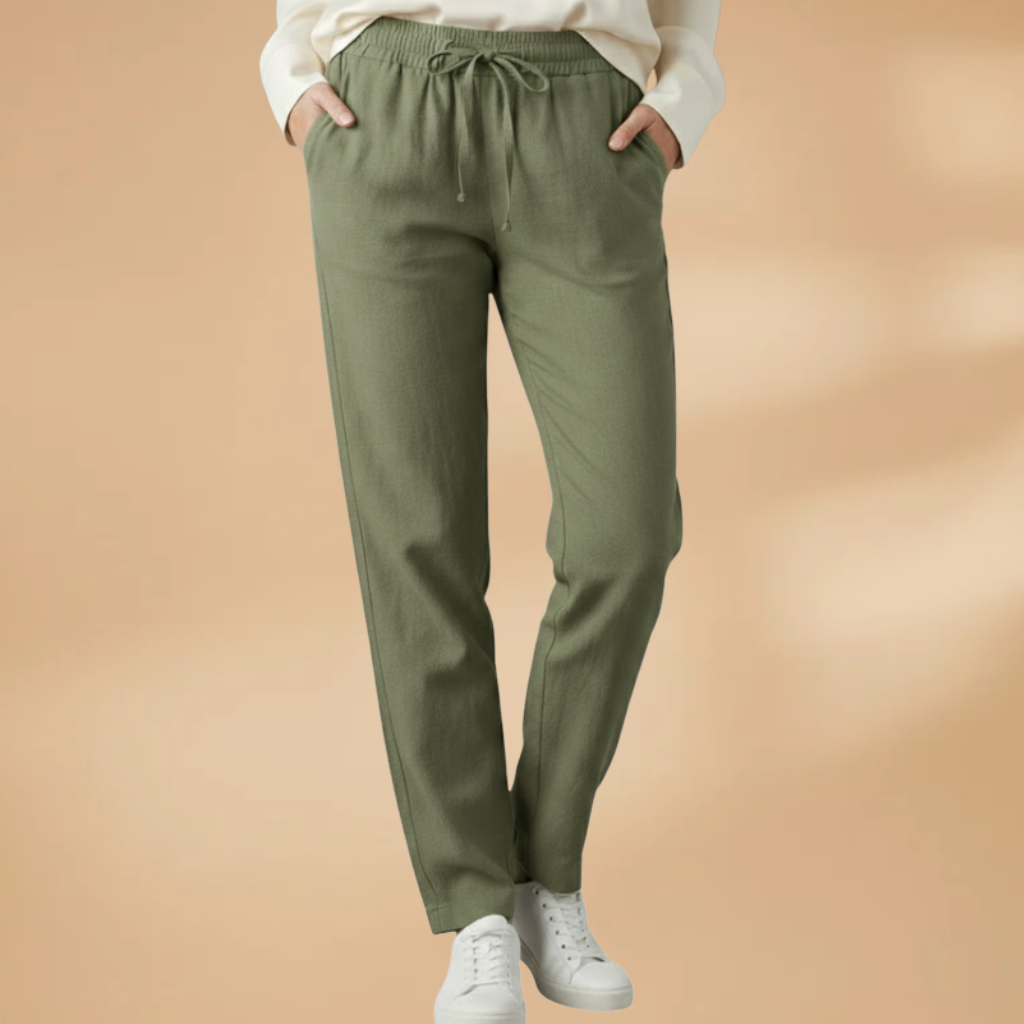 Stylish Women's Wide Leg Trousers with Pockets and Elastic Waistband 16
