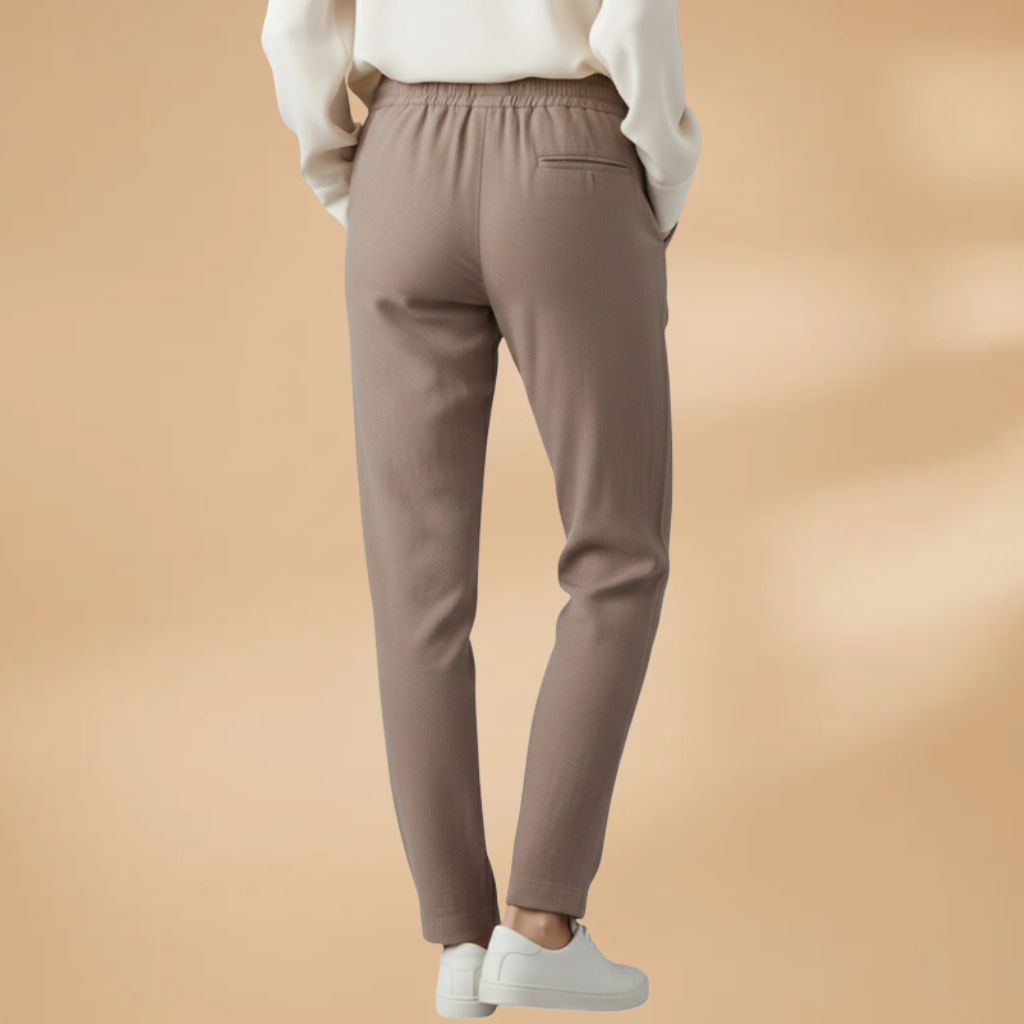 Stylish Women's Wide Leg Trousers with Pockets and Elastic Waistband 3