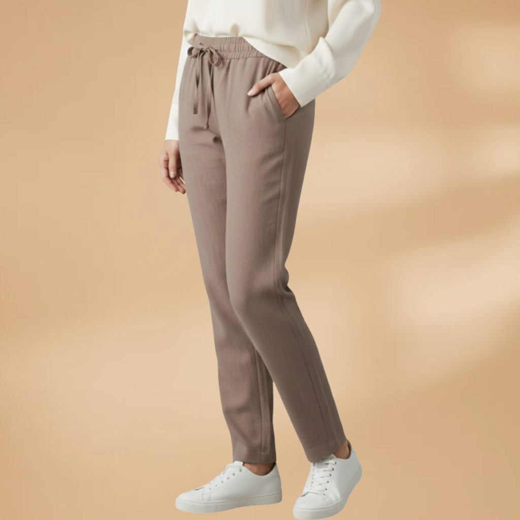 Stylish Women's Wide Leg Trousers with Pockets and Elastic Waistband 4