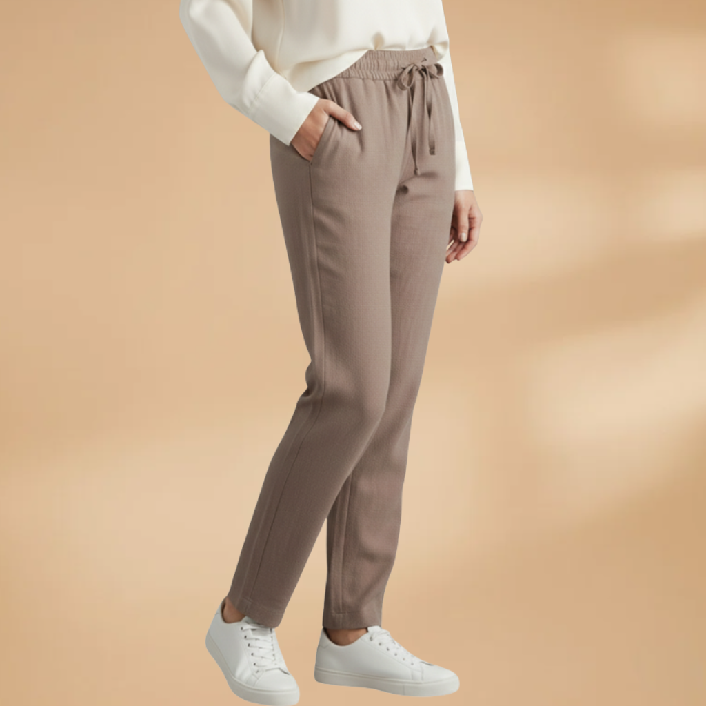 Stylish Women's Wide Leg Trousers with Pockets and Elastic Waistband 5