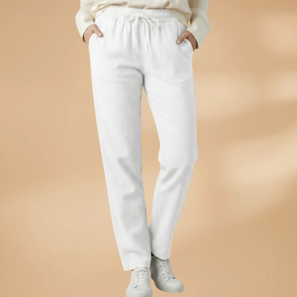 Stylish Women's Wide Leg Trousers with Pockets and Elastic Waistband 6