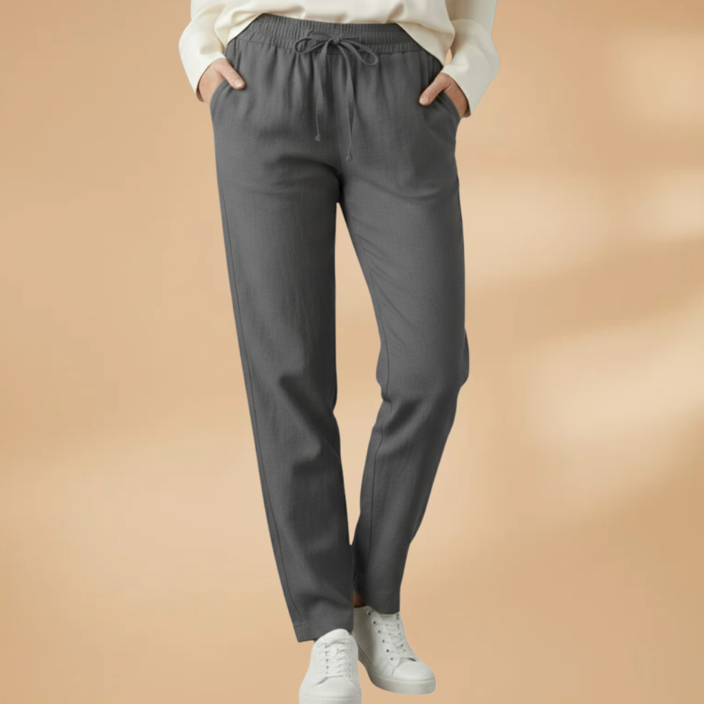 Stylish Women's Wide Leg Trousers with Pockets and Elastic Waistband 7