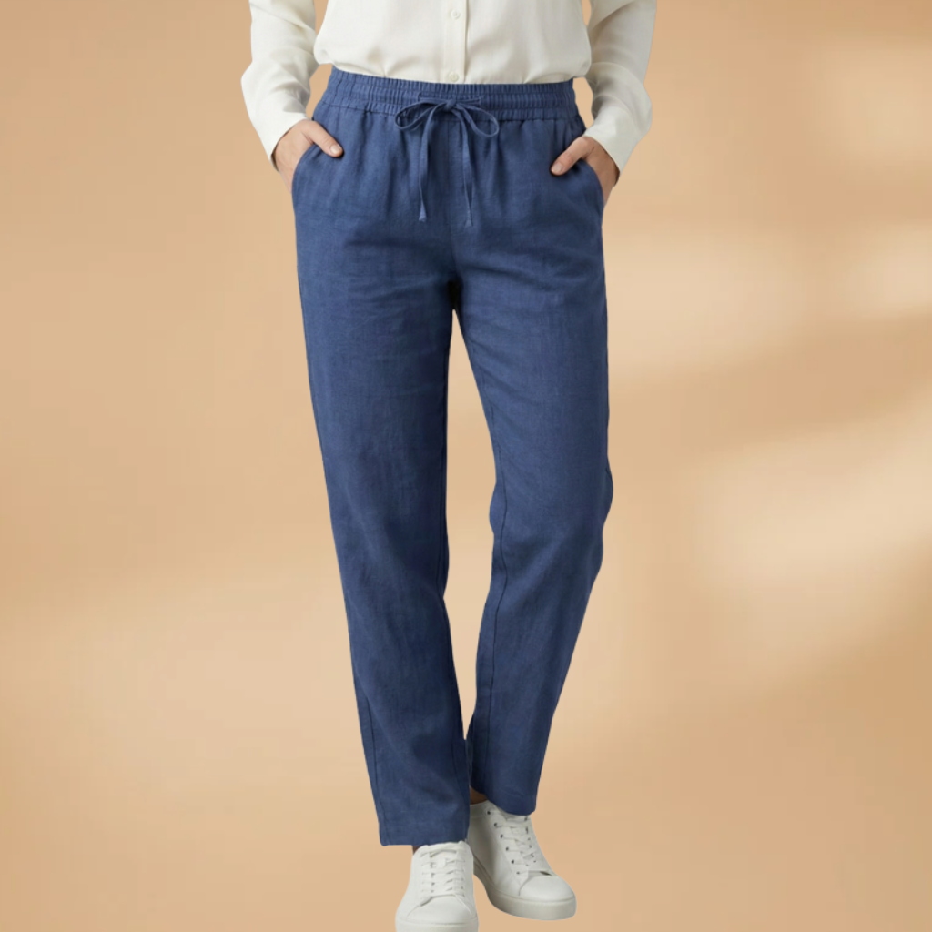 Stylish Women's Wide Leg Trousers with Pockets and Elastic Waistband 8