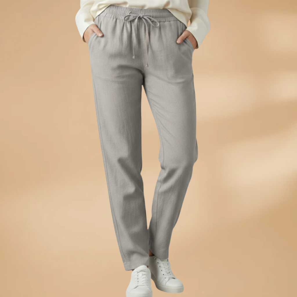 Stylish Women's Wide Leg Trousers with Pockets and Elastic Waistband 9
