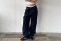 Vintage Boyfriend Jeans with Embroidery Detail on the Back Pocket - Amy