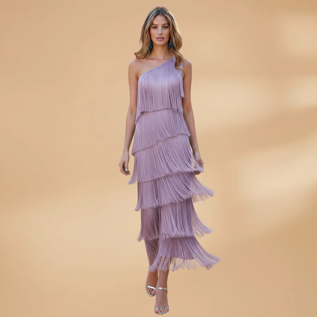 Women's Modern Italian Fringe Dress | Elegant Formal Dresses with Eco-Friendly Craftsmanship 0