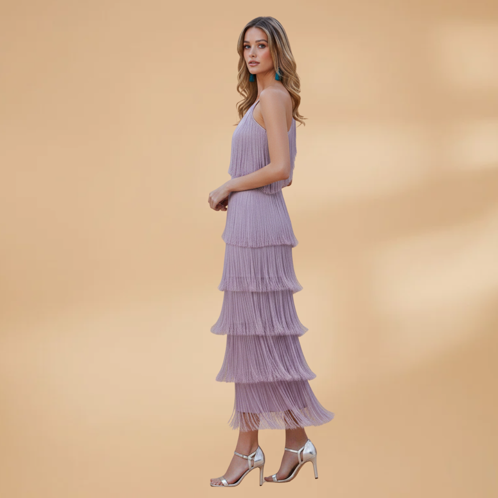 Women's Modern Italian Fringe Dress | Elegant Formal Dresses with Eco-Friendly Craftsmanship 2