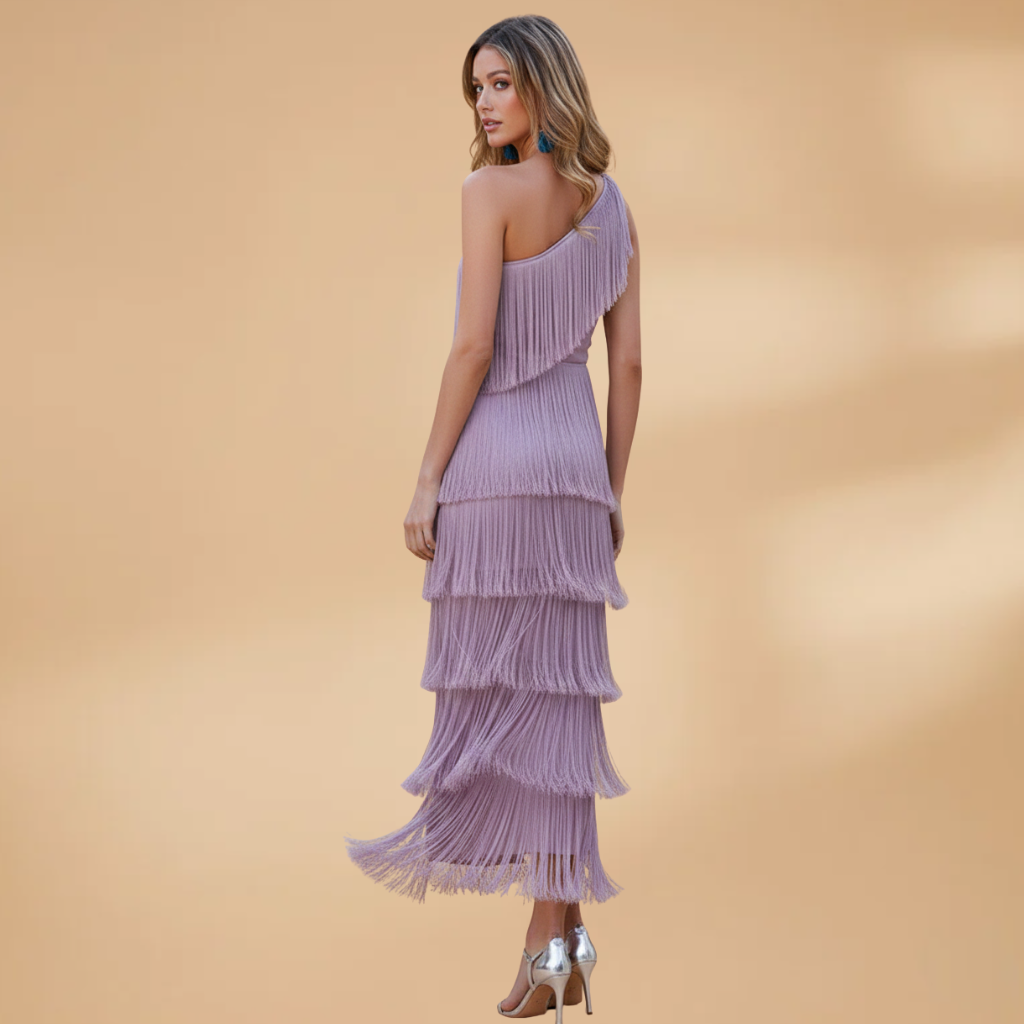 Women's Modern Italian Fringe Dress | Elegant Formal Dresses with Eco-Friendly Craftsmanship 3