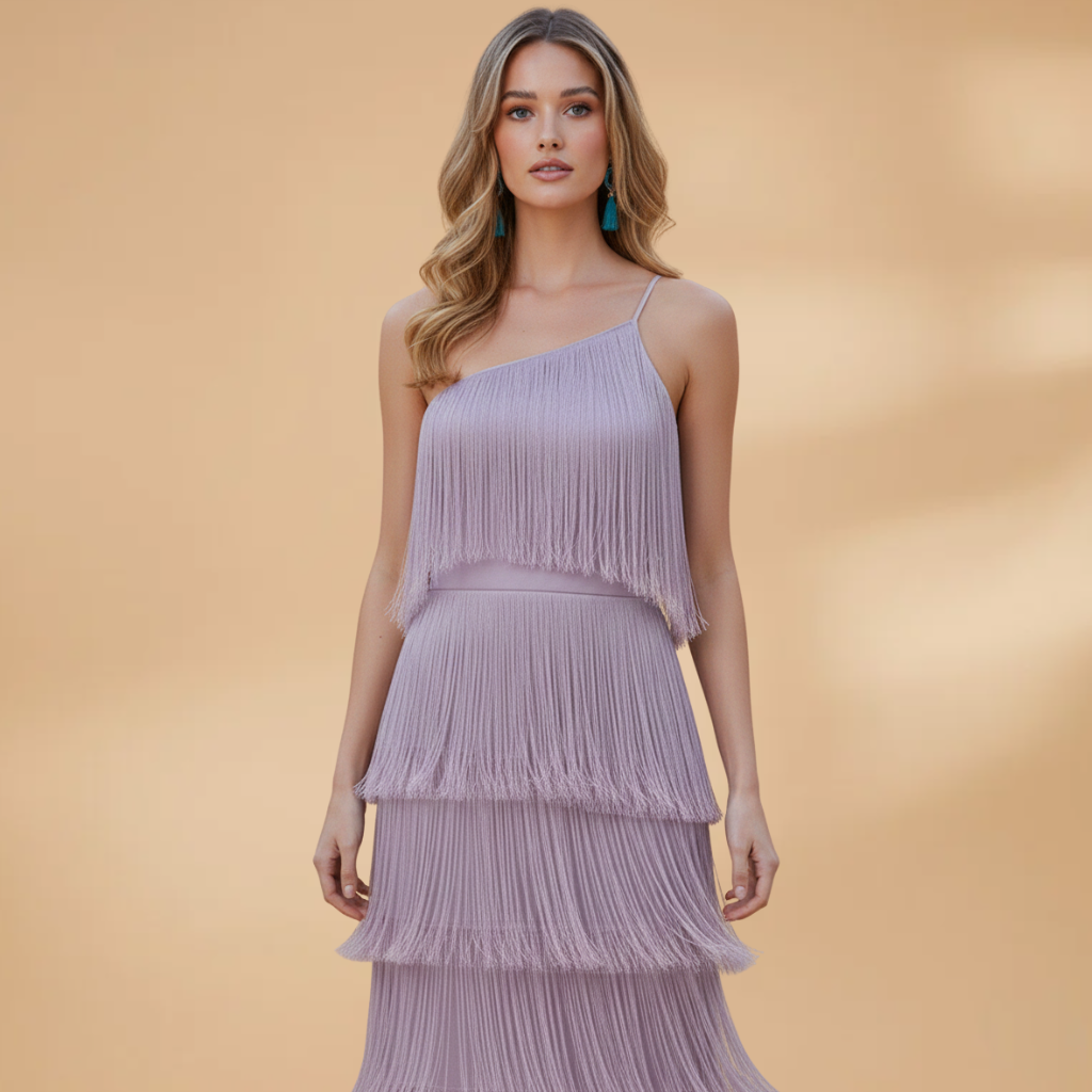Women's Modern Italian Fringe Dress | Elegant Formal Dresses with Eco-Friendly Craftsmanship 5